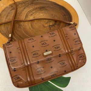 HCL Hand Crafted Leather Convertible Clutch Shoulder Bag
